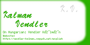 kalman vendler business card